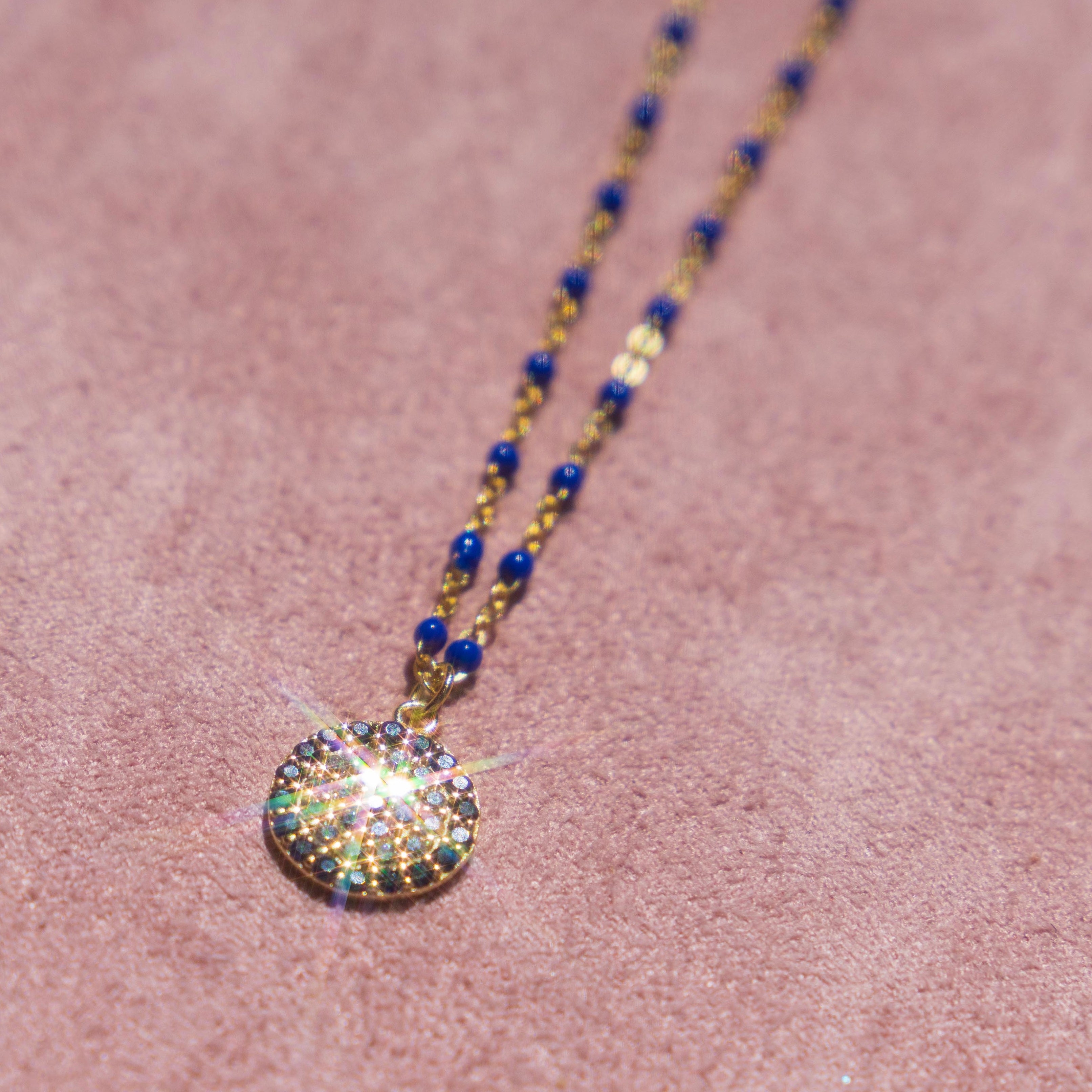 Blue Enamel Guardian Eye Necklace