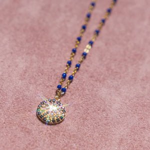 Blue Enamel Guardian Eye Necklace