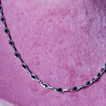 Black CZ Diamond Cut Necklace