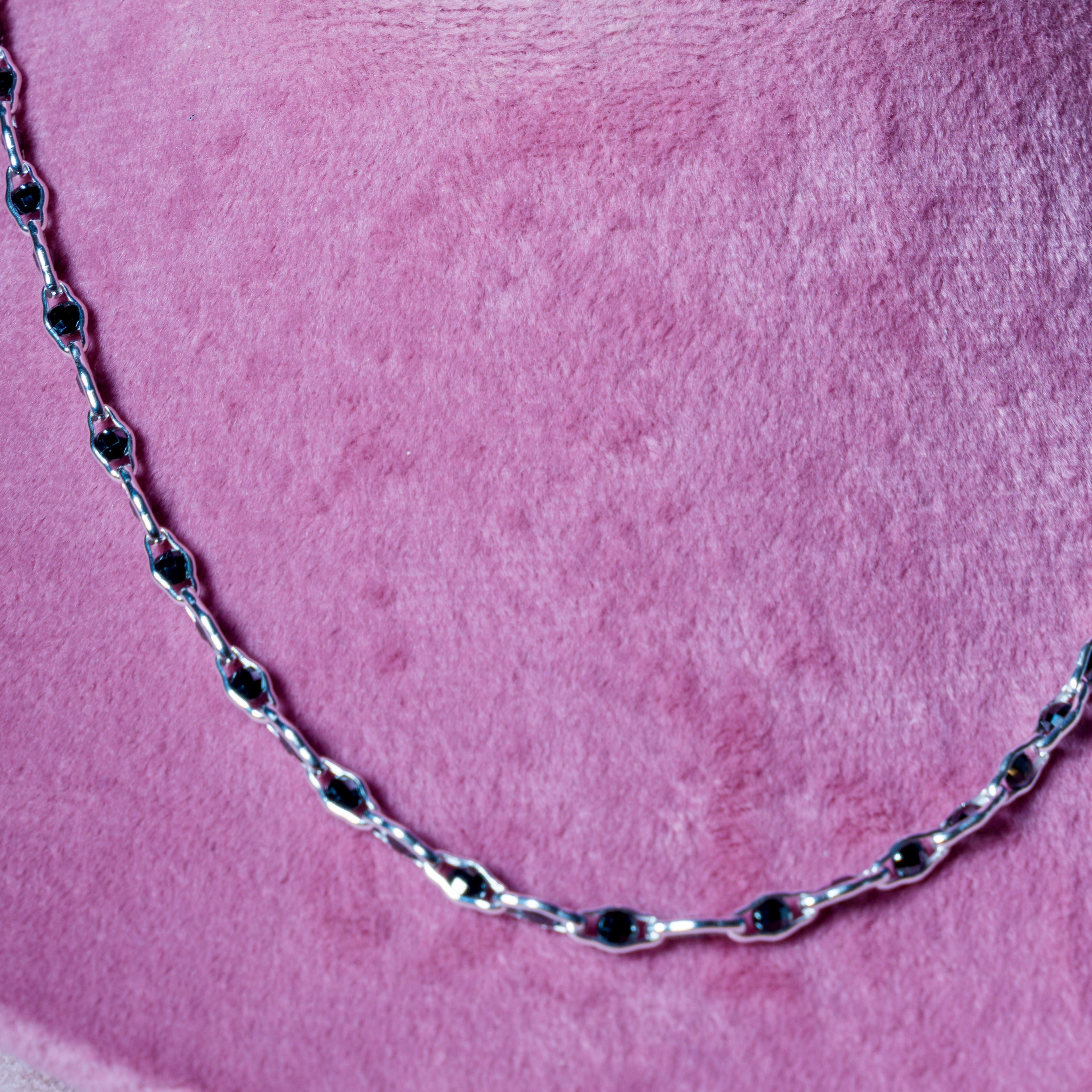Black CZ Diamond Cut Necklace