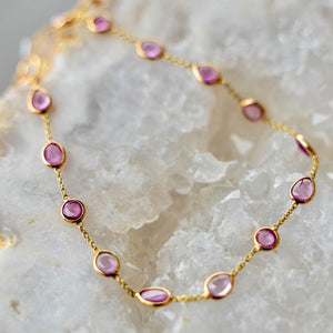 14k Pink Sapphire Bracelet