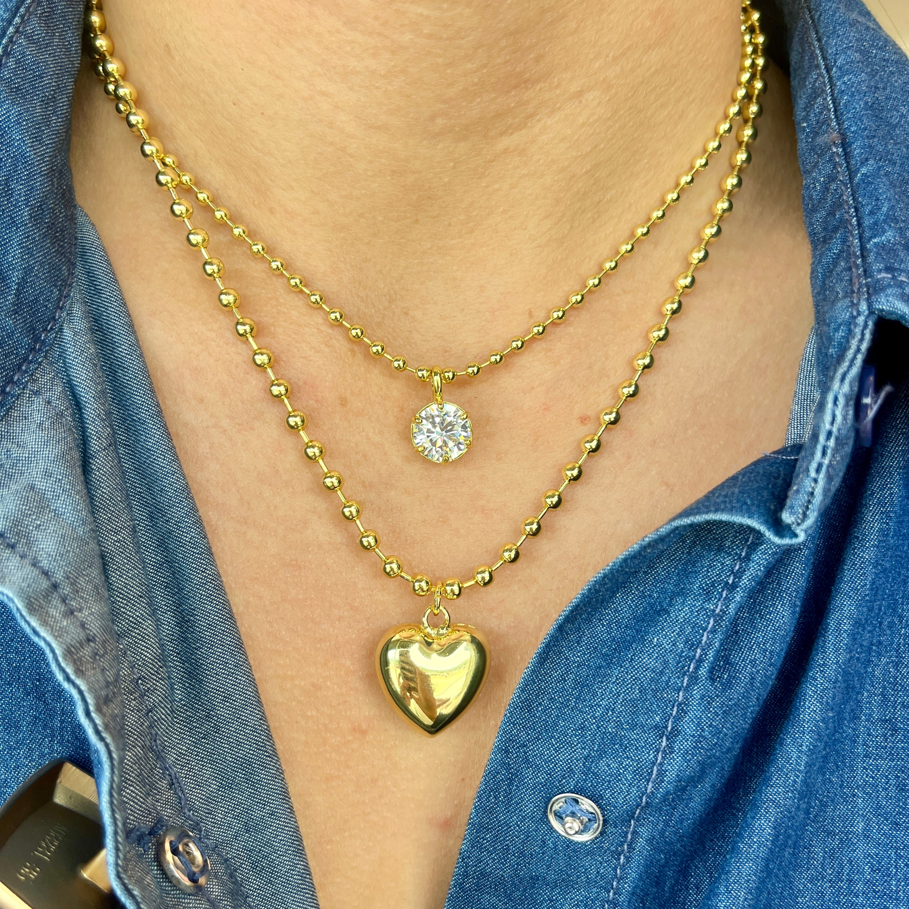 Faux Diamond Beaded Necklace