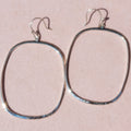 Sterling Silver Large Hammered Front Facing Hoop Earrings