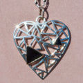 Sterling Silver Black Onyx Heart Pendant