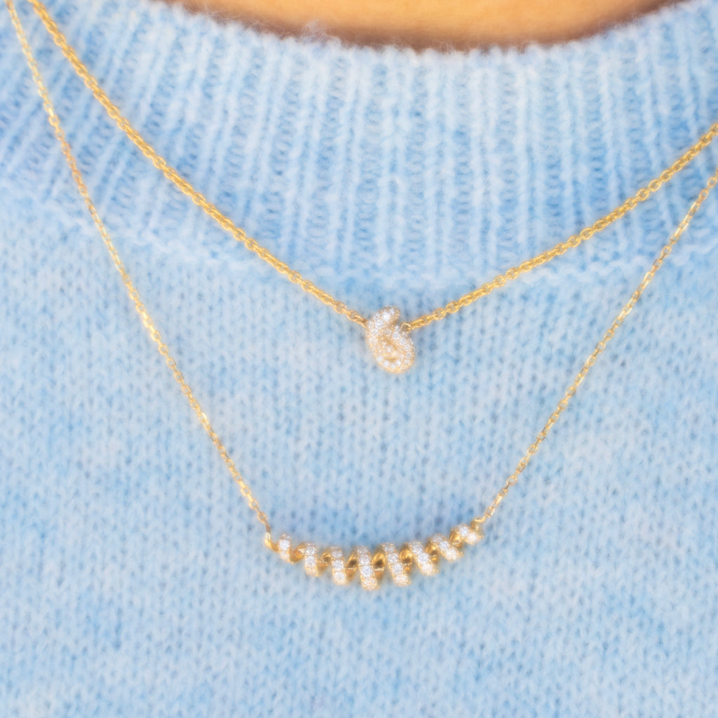 14k Diamond Knot Necklace