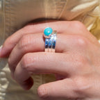 Sterling Silver Turquoise + Stacker Rings (set of 3)