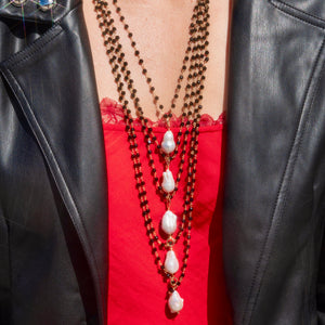 Black Spinel 5 Strand Necklace