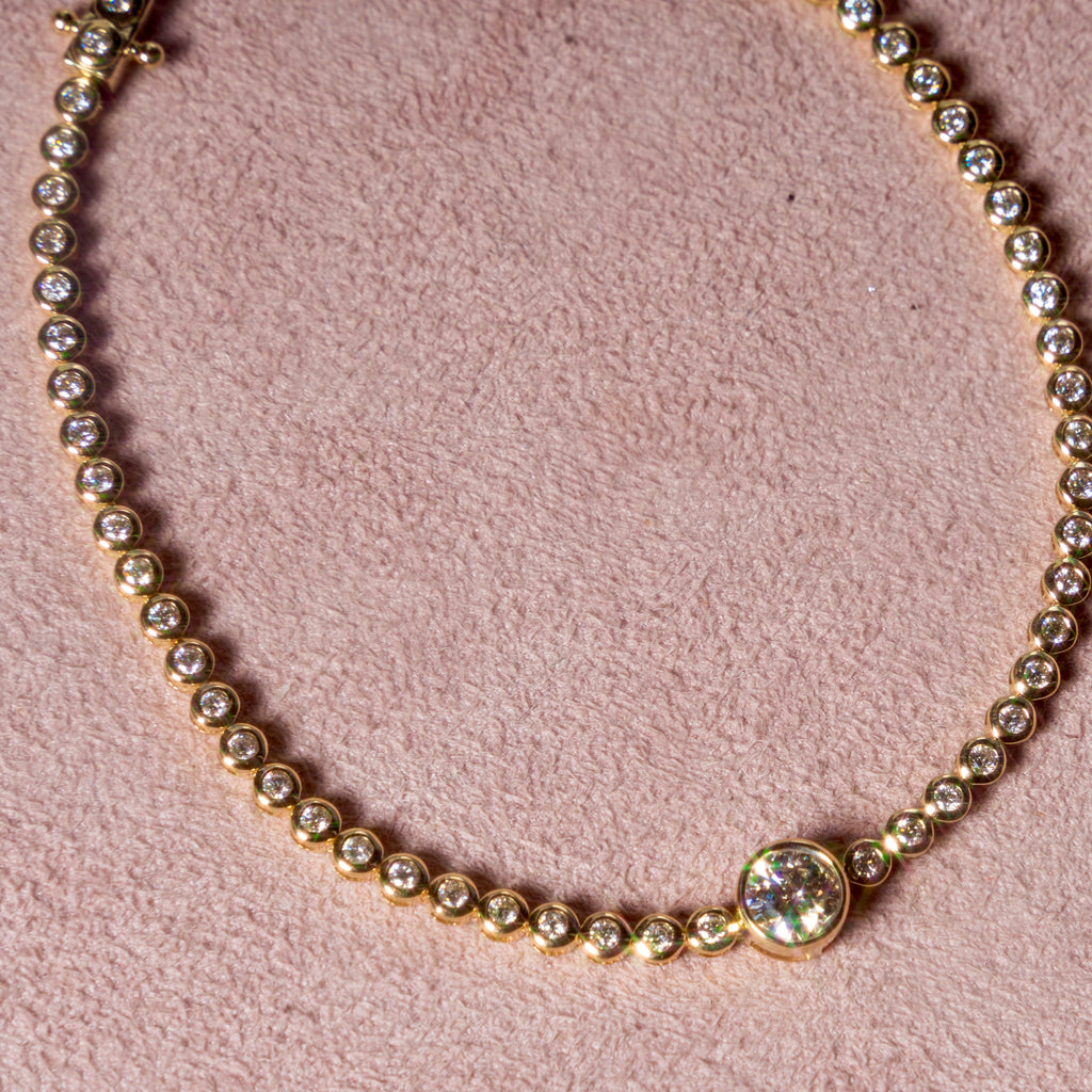 14k Round Diamond Tennis Bracelet