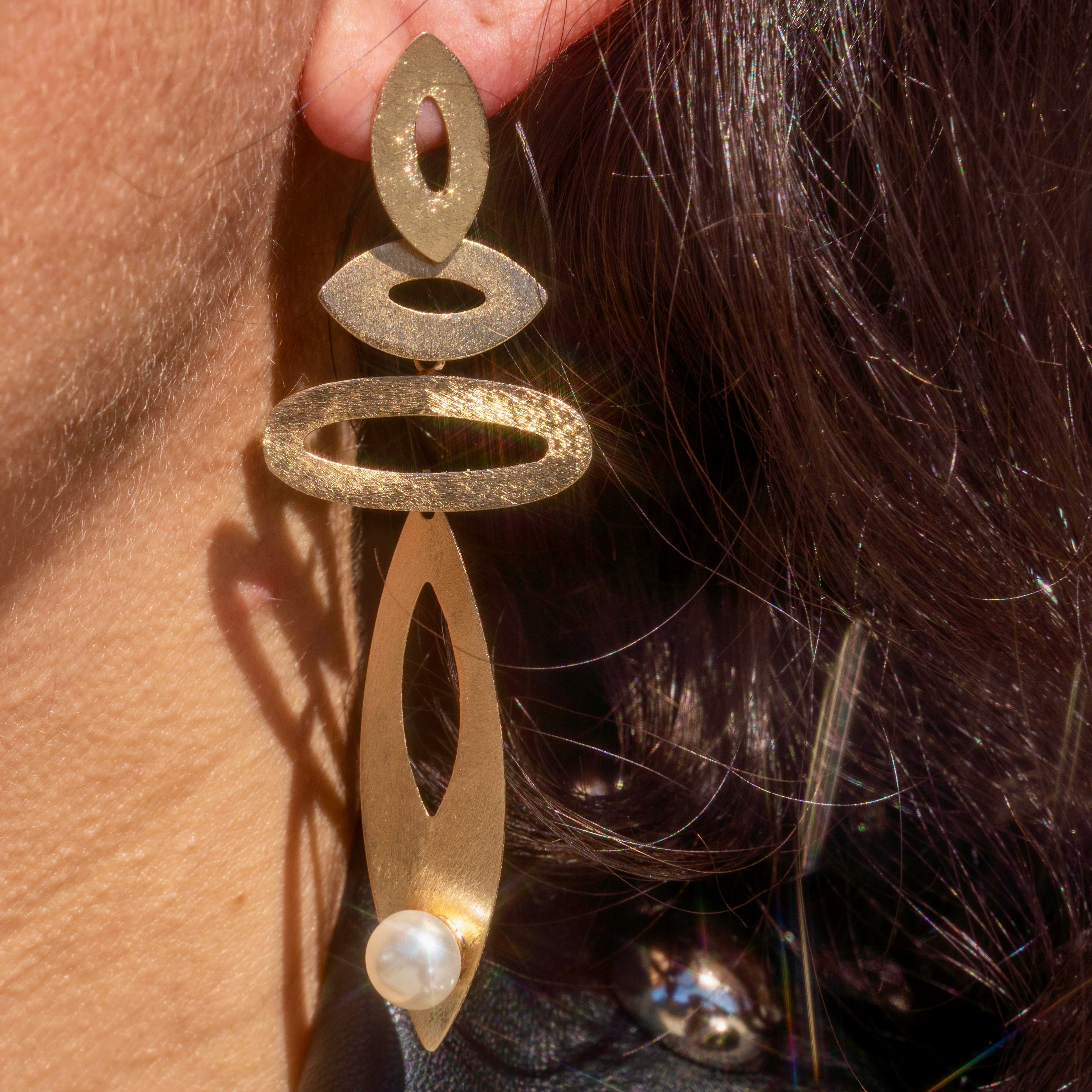 Mixed Shape Pearl Statement Earrings