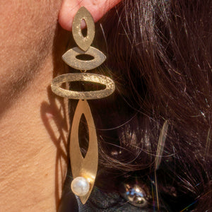 Mixed Shape Pearl Statement Earrings