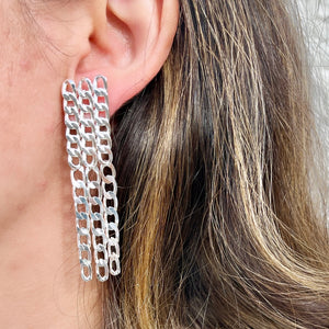 Silver Chained Earrings