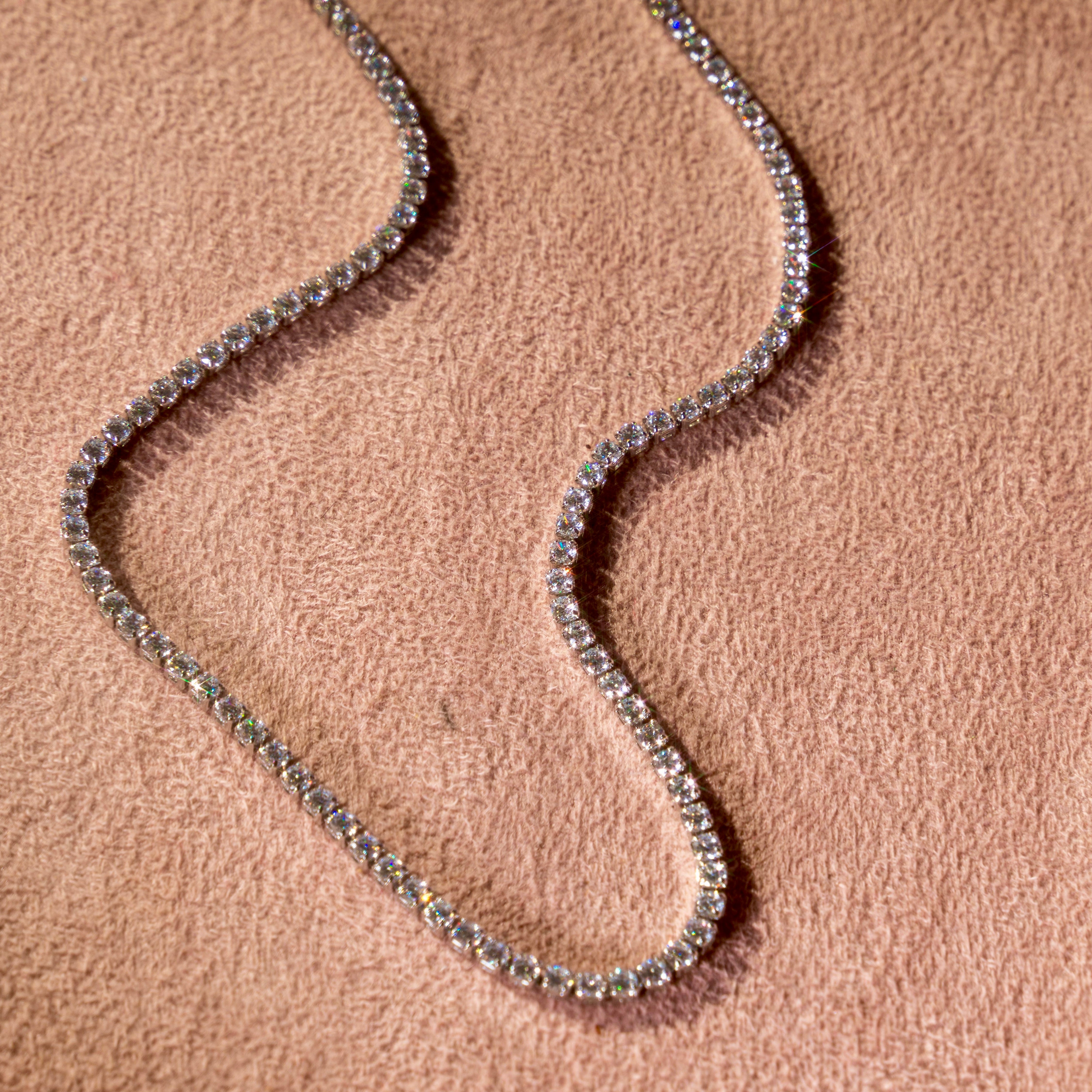Faux Diamond Tennis Necklace