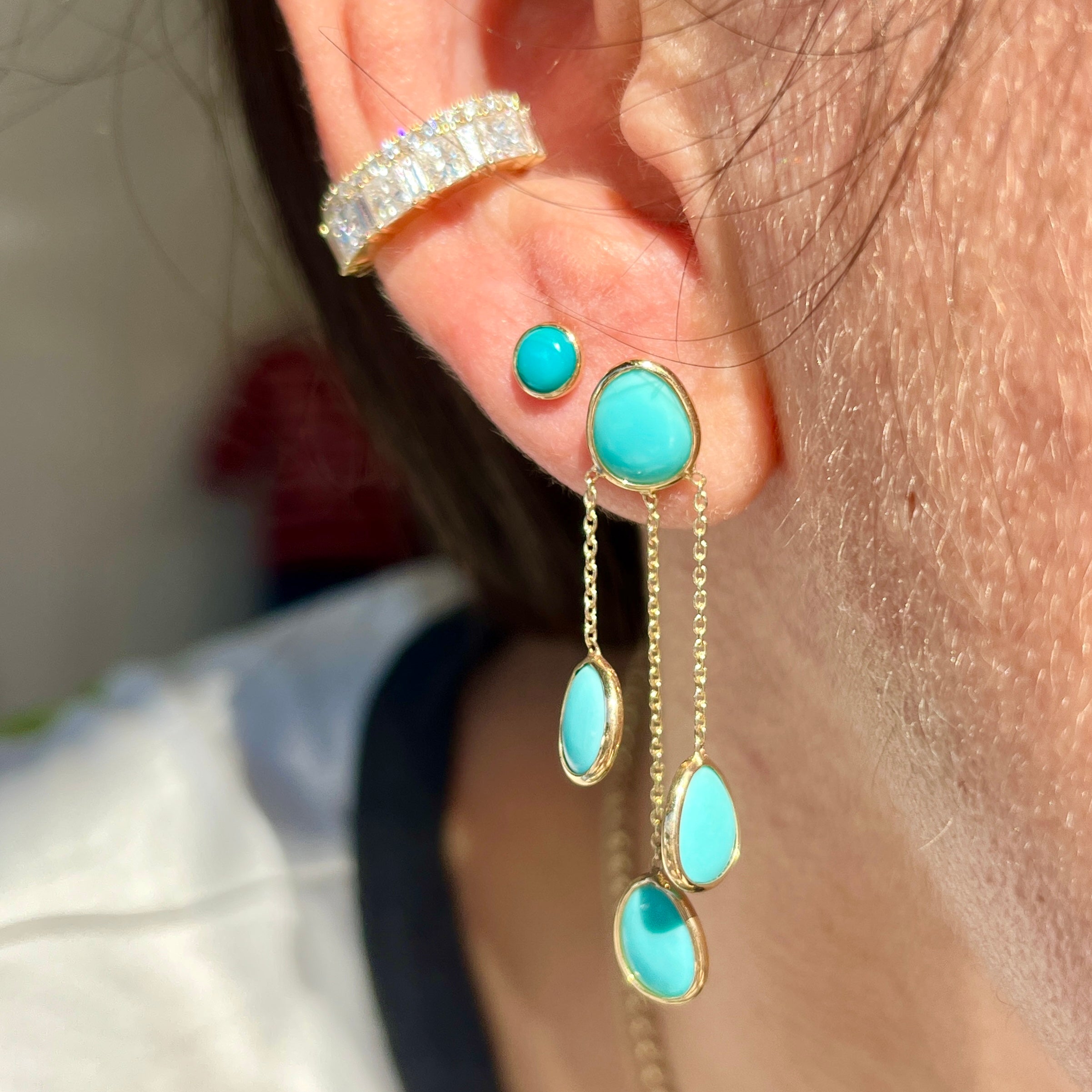 14k Turquoise Dangle Earrings