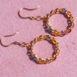 18k Sapphire Link Hoops