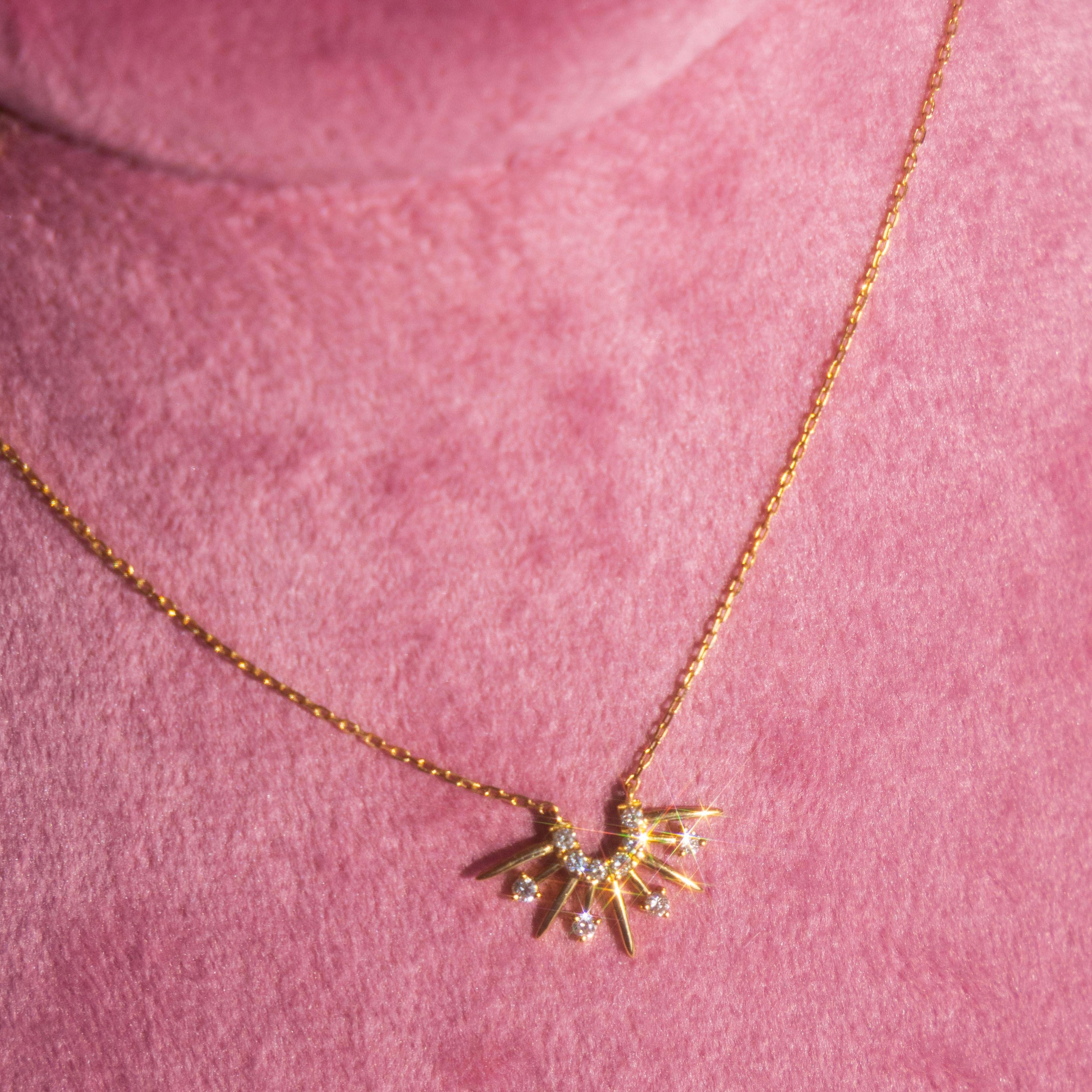 14k Diamond Starburst Necklace