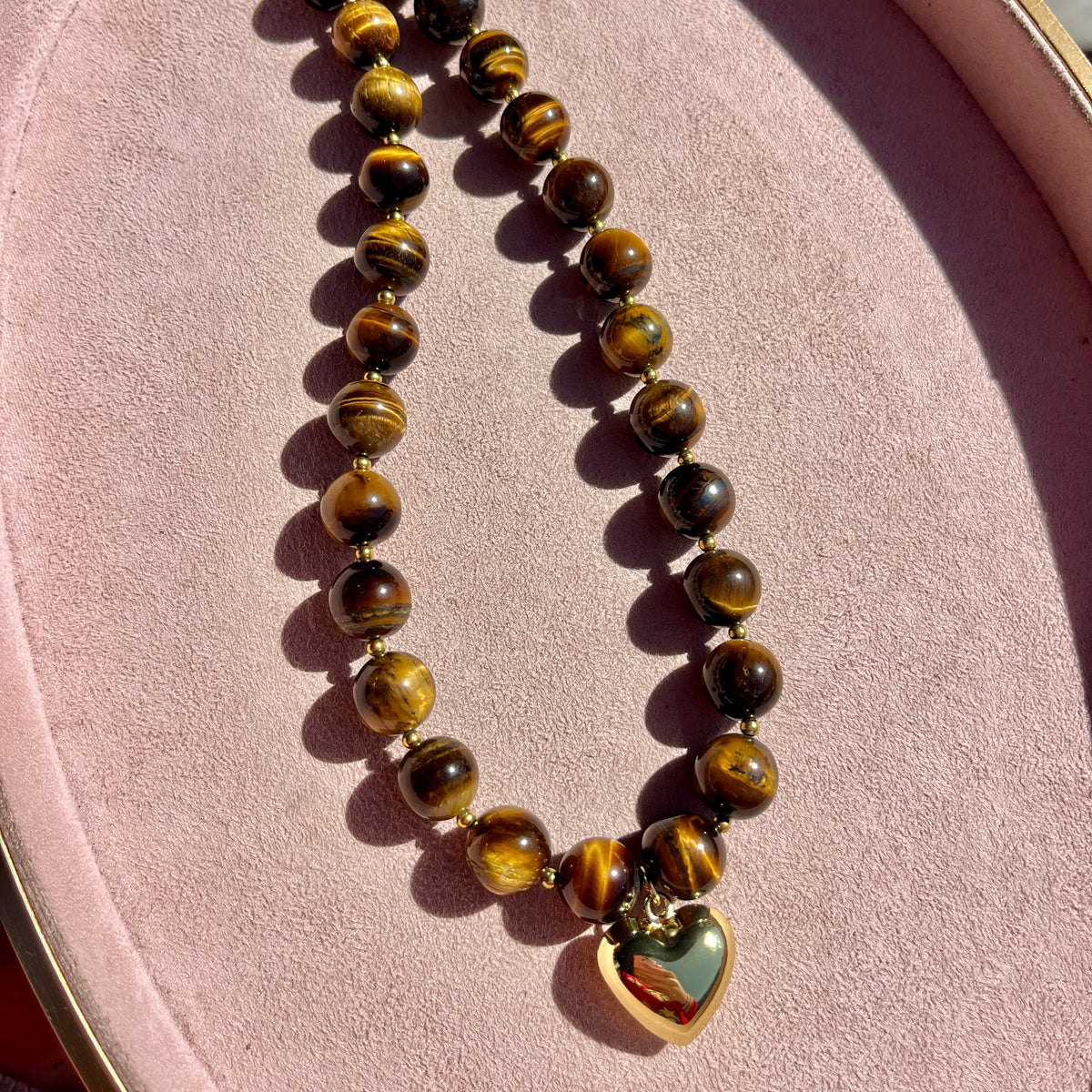 Tiger’s Eye Heart Necklace