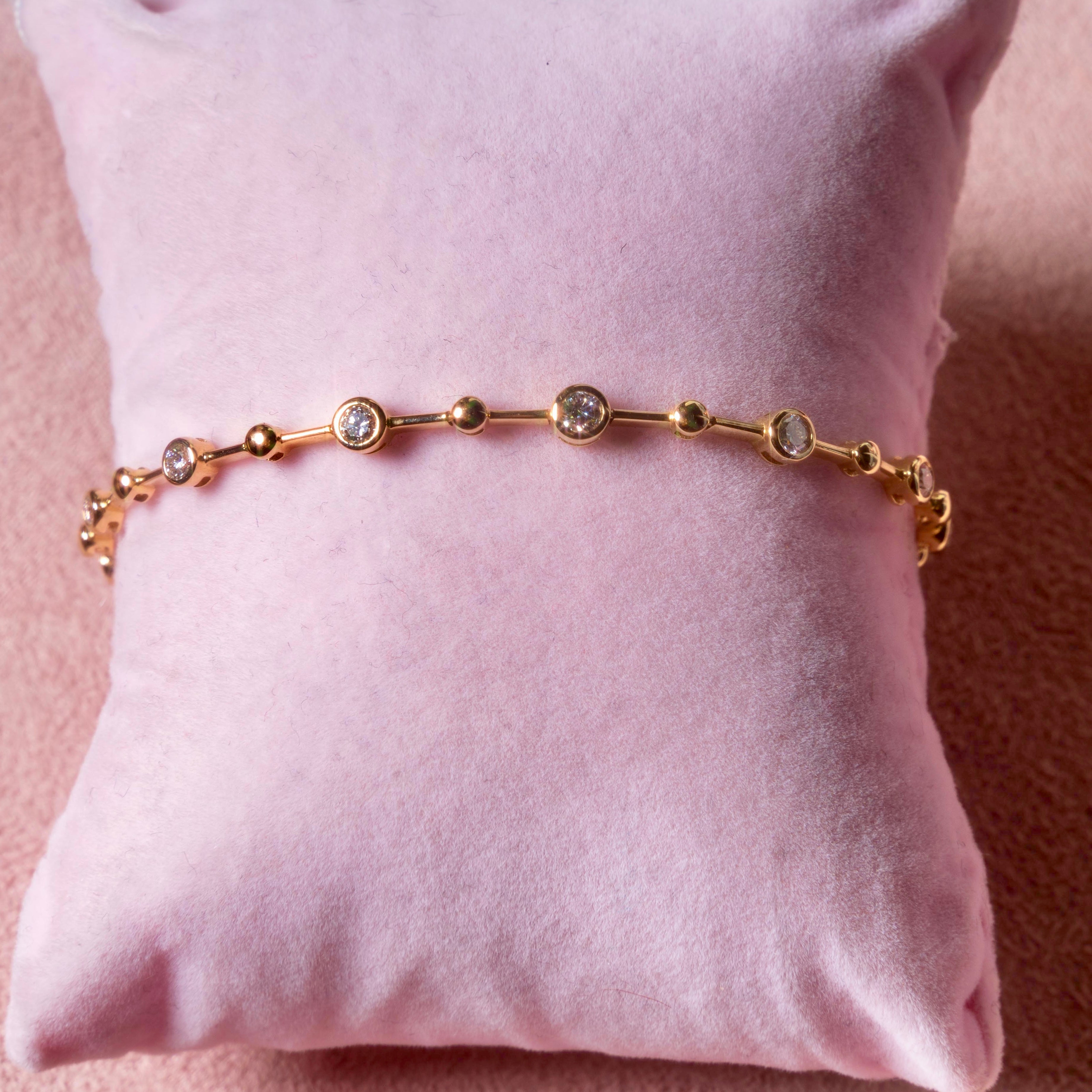 14k Round Diamond Tennis Bracelet