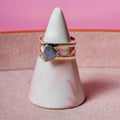 Labradorite Open Square Ring