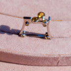 Sterling Silver Citrine Square Lego Ring