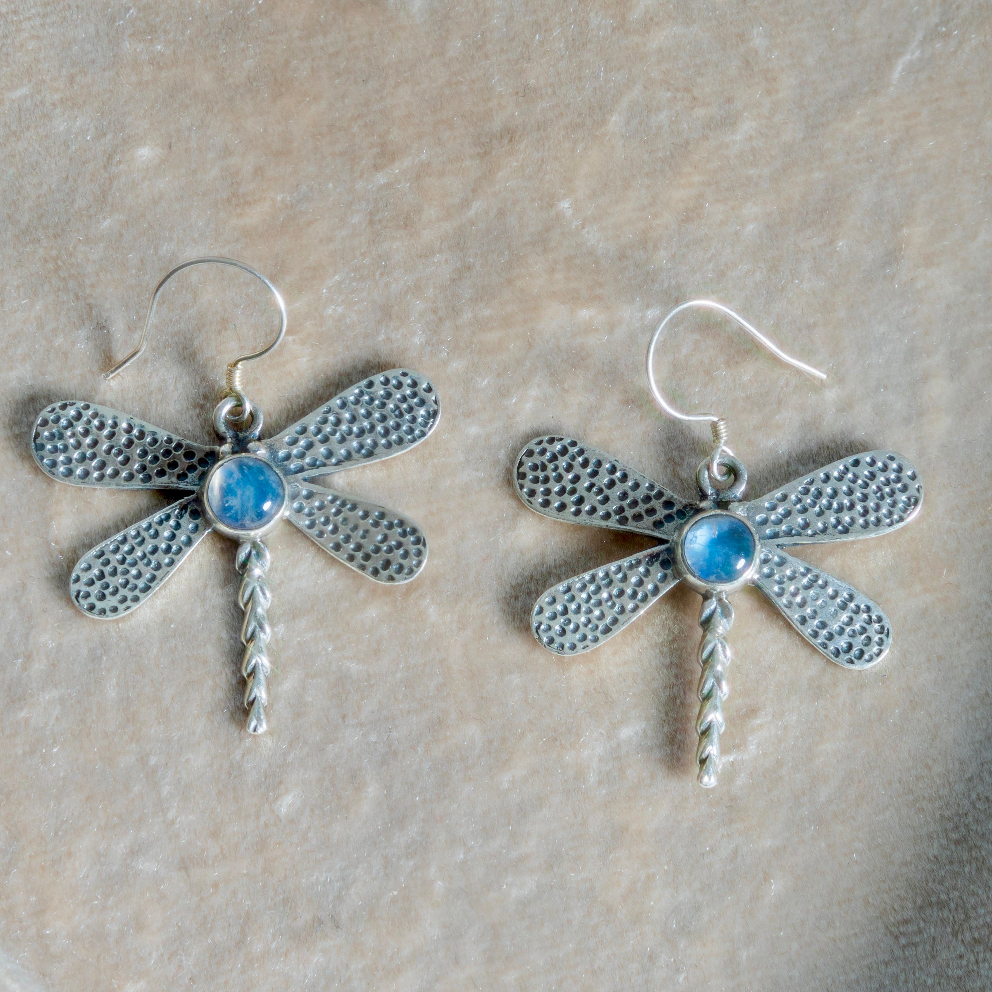 Dragonfly Moonstone Earrings