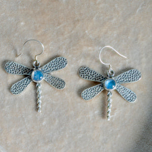 Dragonfly Moonstone Earrings