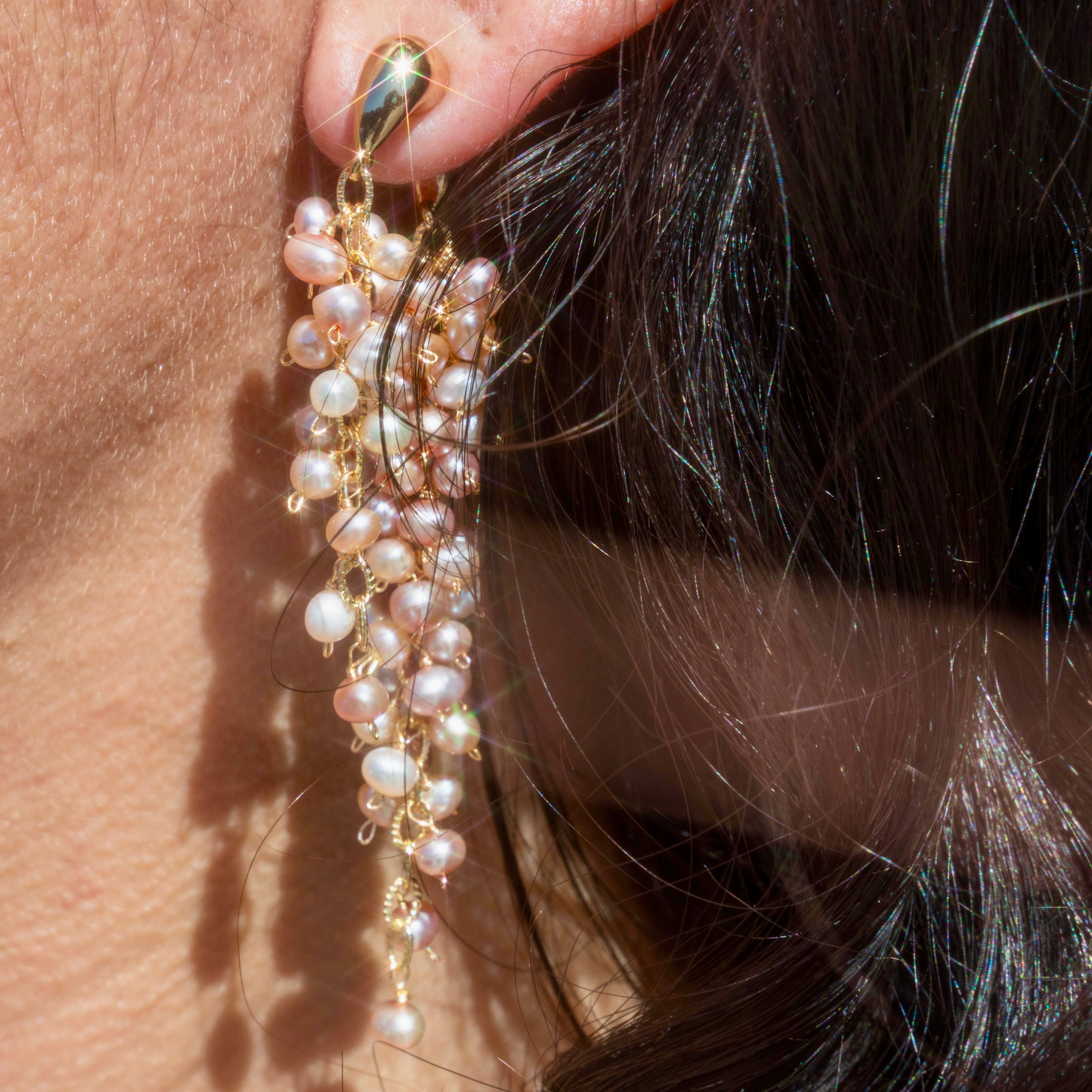 Champagne Pink Shaker Earrings