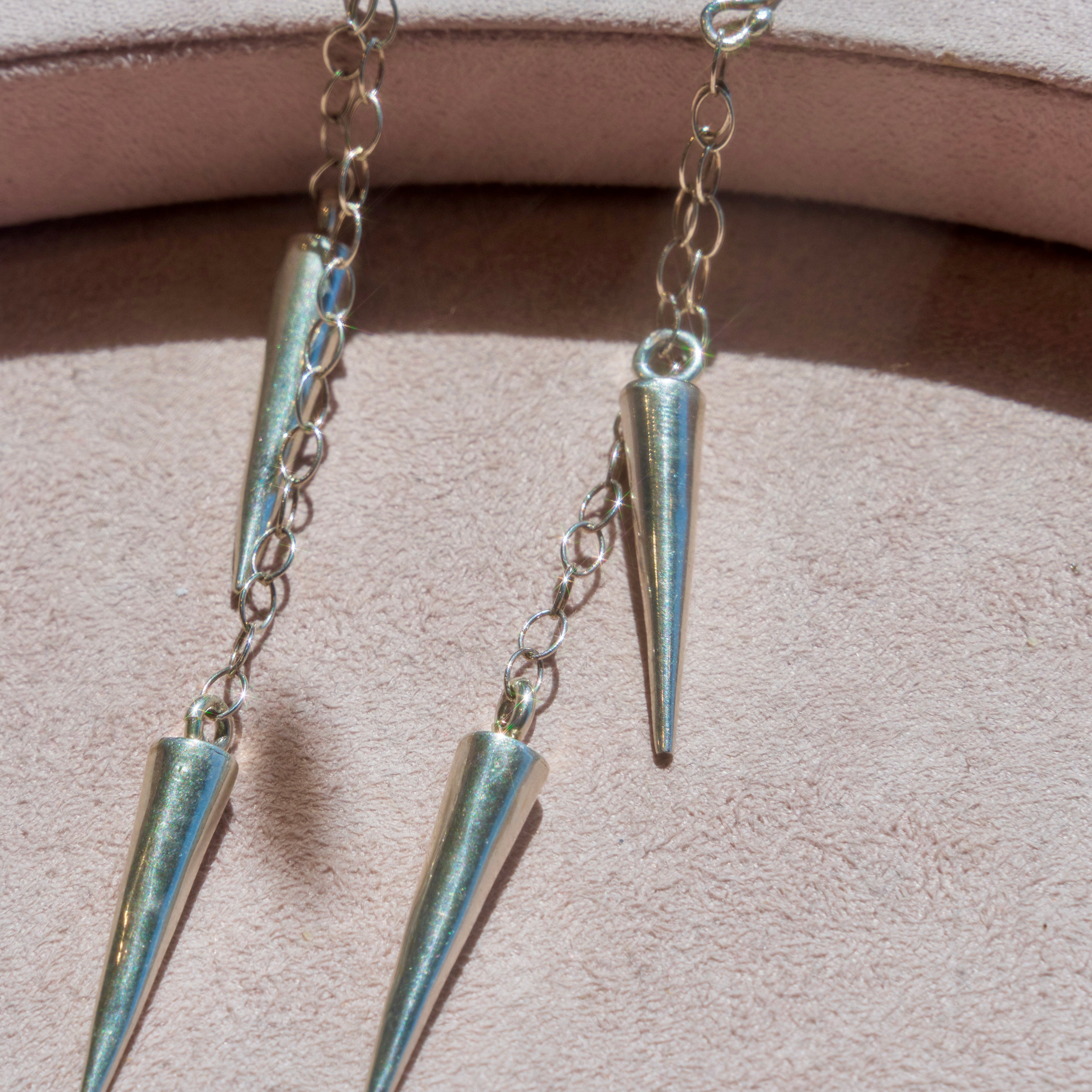 Sterling Silver Spiked Link Earrings