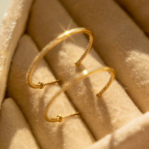 14k Medium Diamond Hoops
