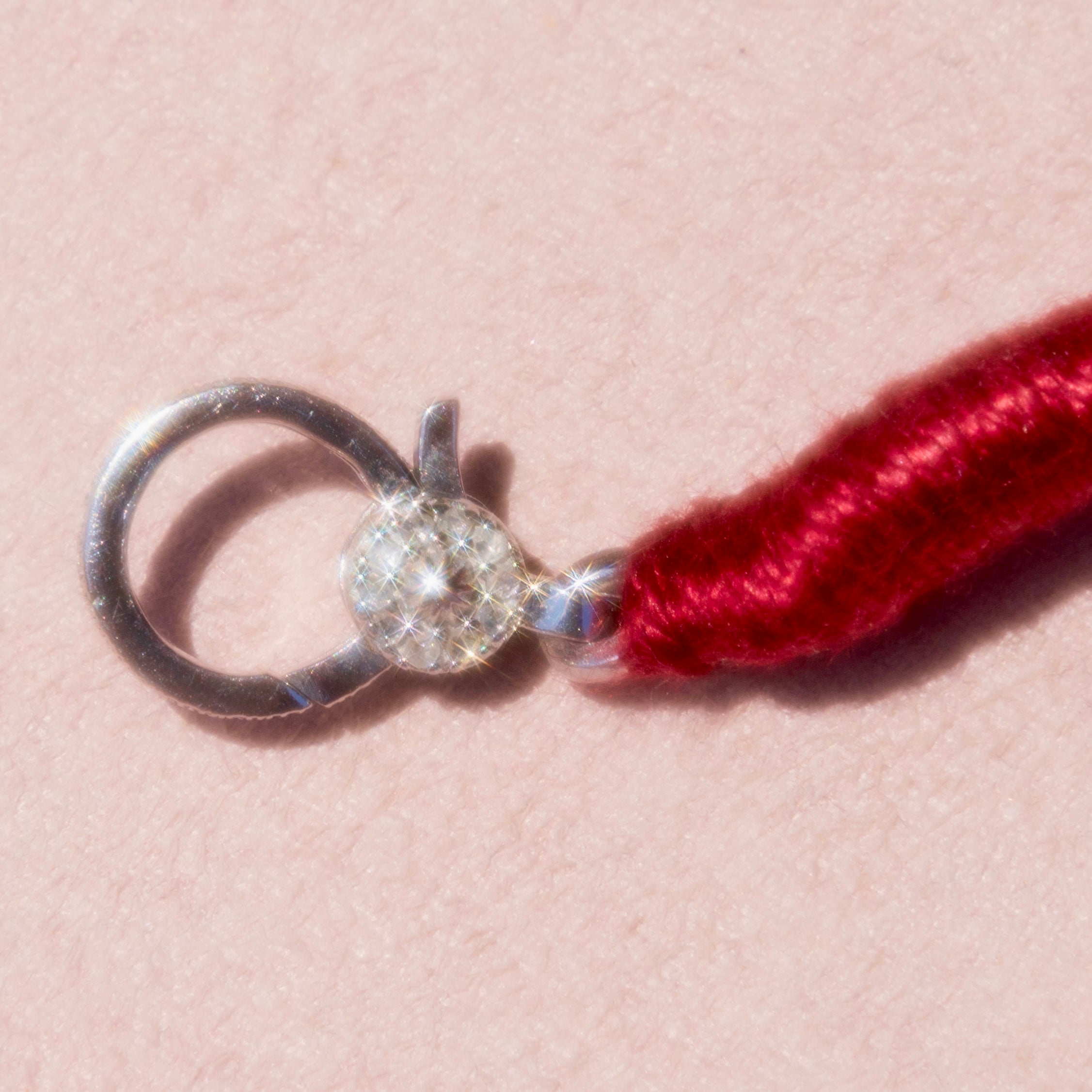 Diamond + Swiss Blue Topaz HOPE Bracelet on Cotton Thread