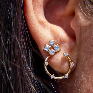 14k Multi Stone Diamond Studs