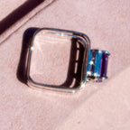 Sterling Silver Chunky Square Amethyst Ring