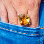 Sterling Silver Citrine Statement Ring