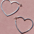 Sterling Silver Heart Hoops