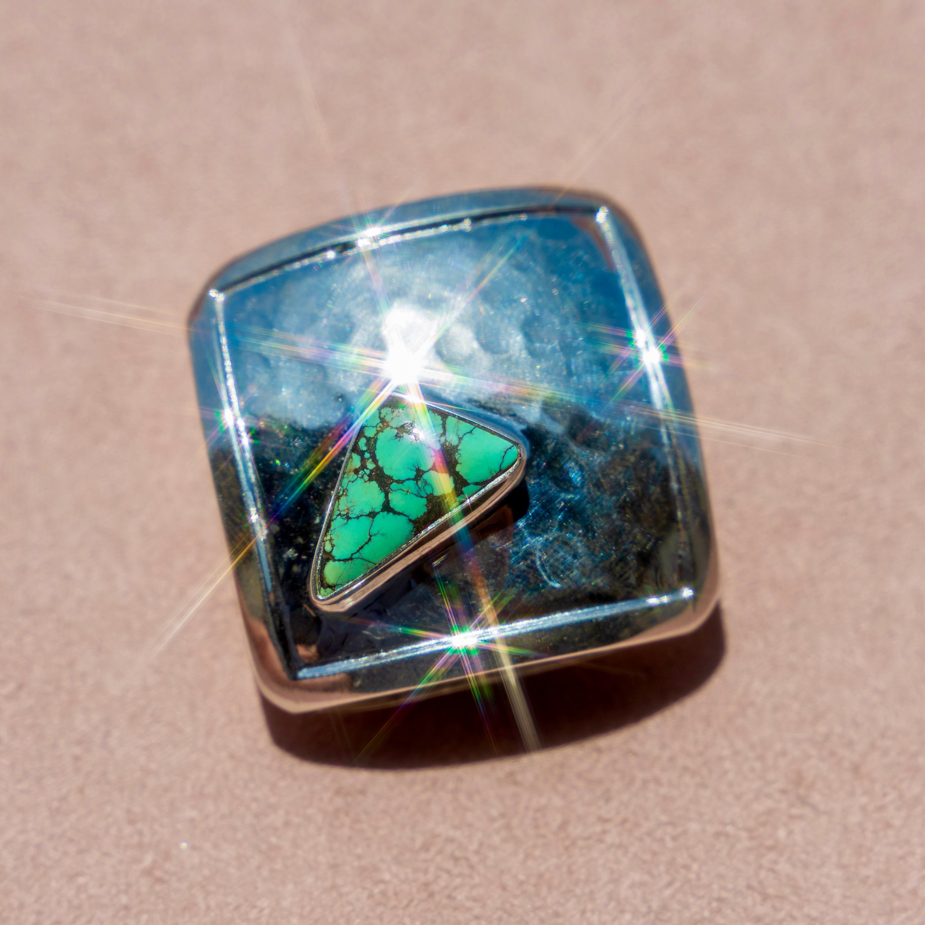 Sterling Silver Green Turquoise Pendant