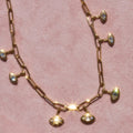 14k Guardian Eye Baguette Diamond Link Necklace