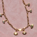 14k Guardian Eye Baguette Diamond Link Necklace
