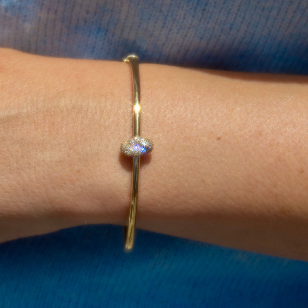 14k Diamond Knot Bangle