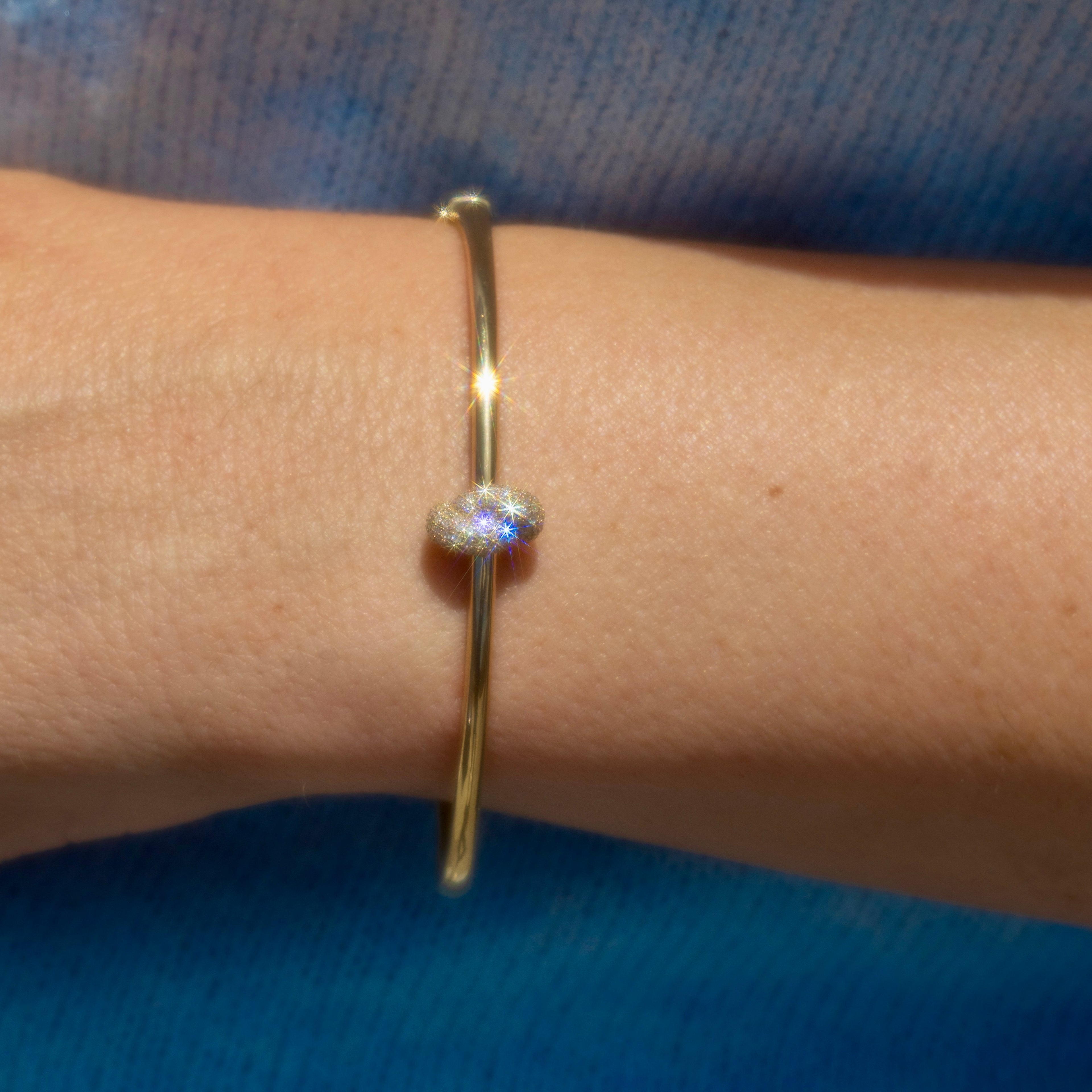 14k Diamond Knot Bangle
