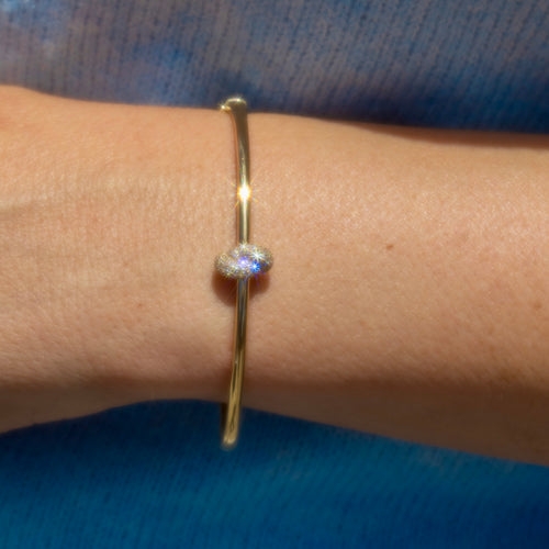 14k Diamond Knot Bangle