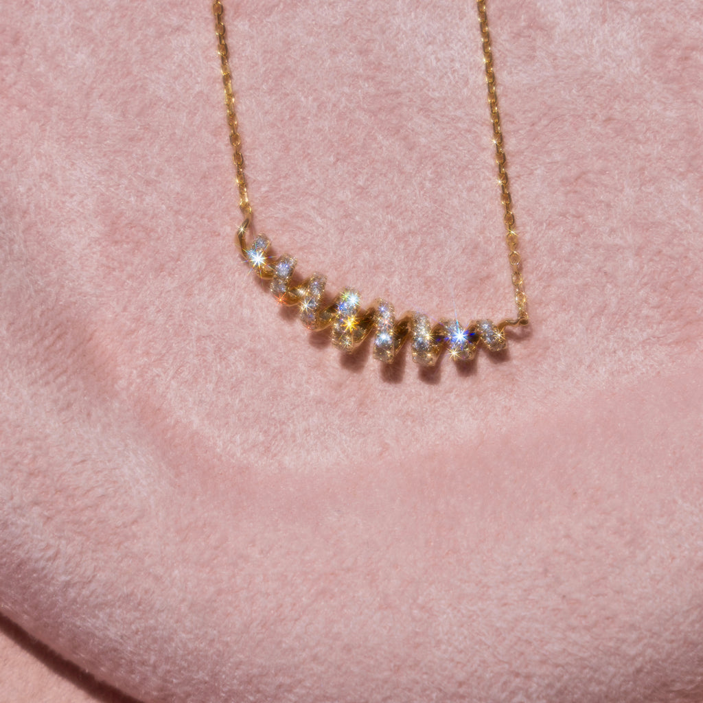 14k Diamond Coil Necklace