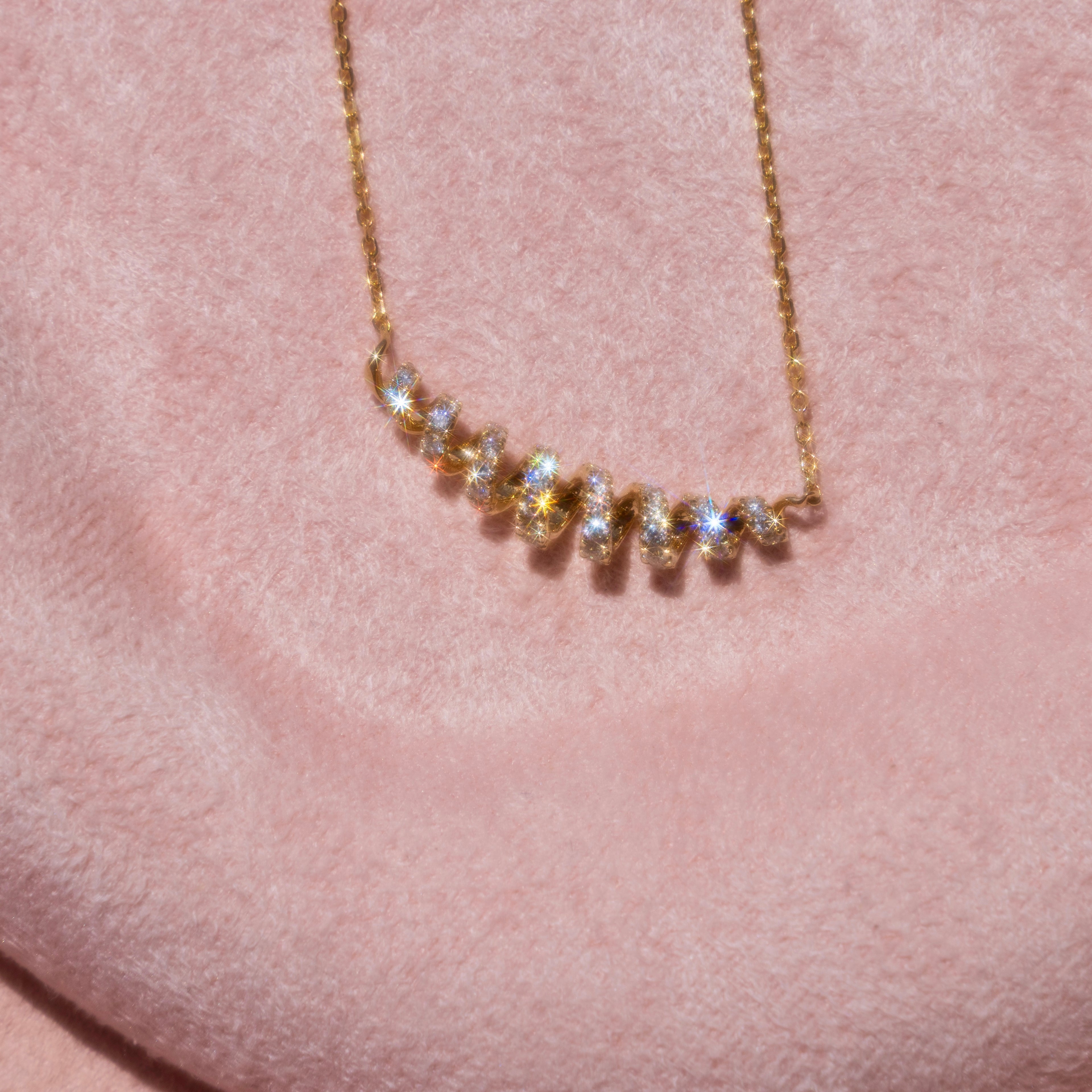 14k Diamond Coil Necklace