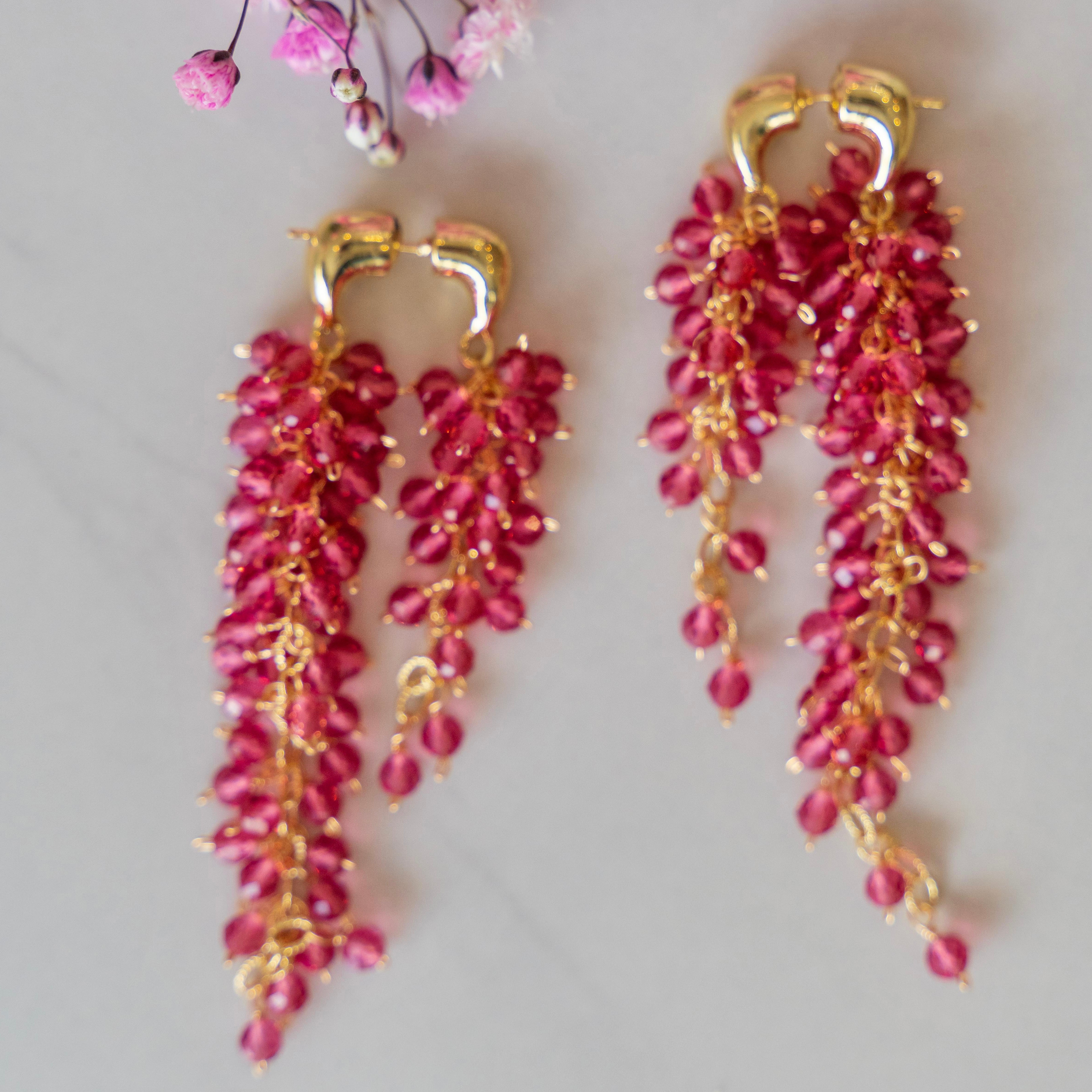 Pink Tourmaline Shaker Earrings