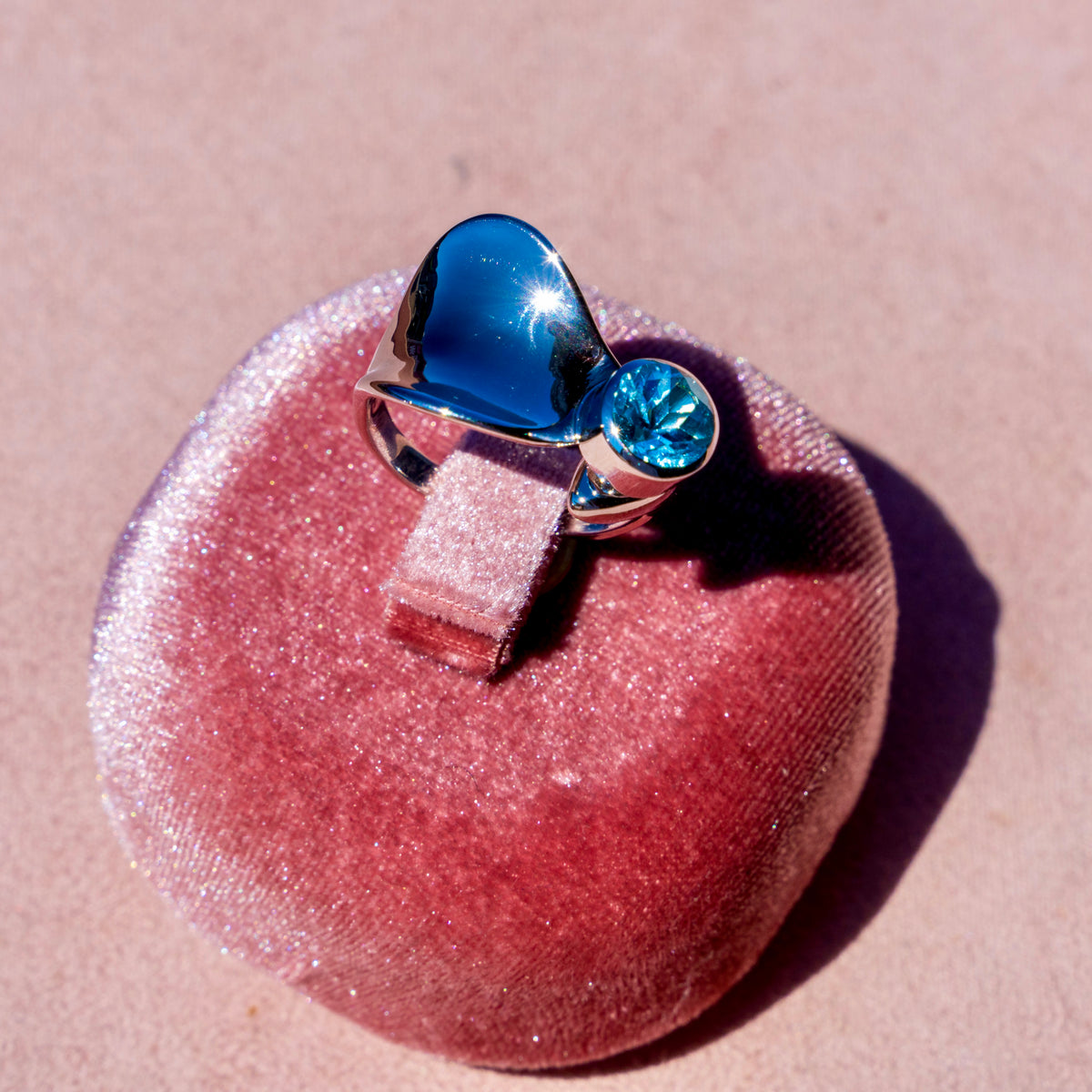 Blue Topaz Slider Ring
