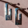 Sterling Silver Rectangular Cut Out Hoops