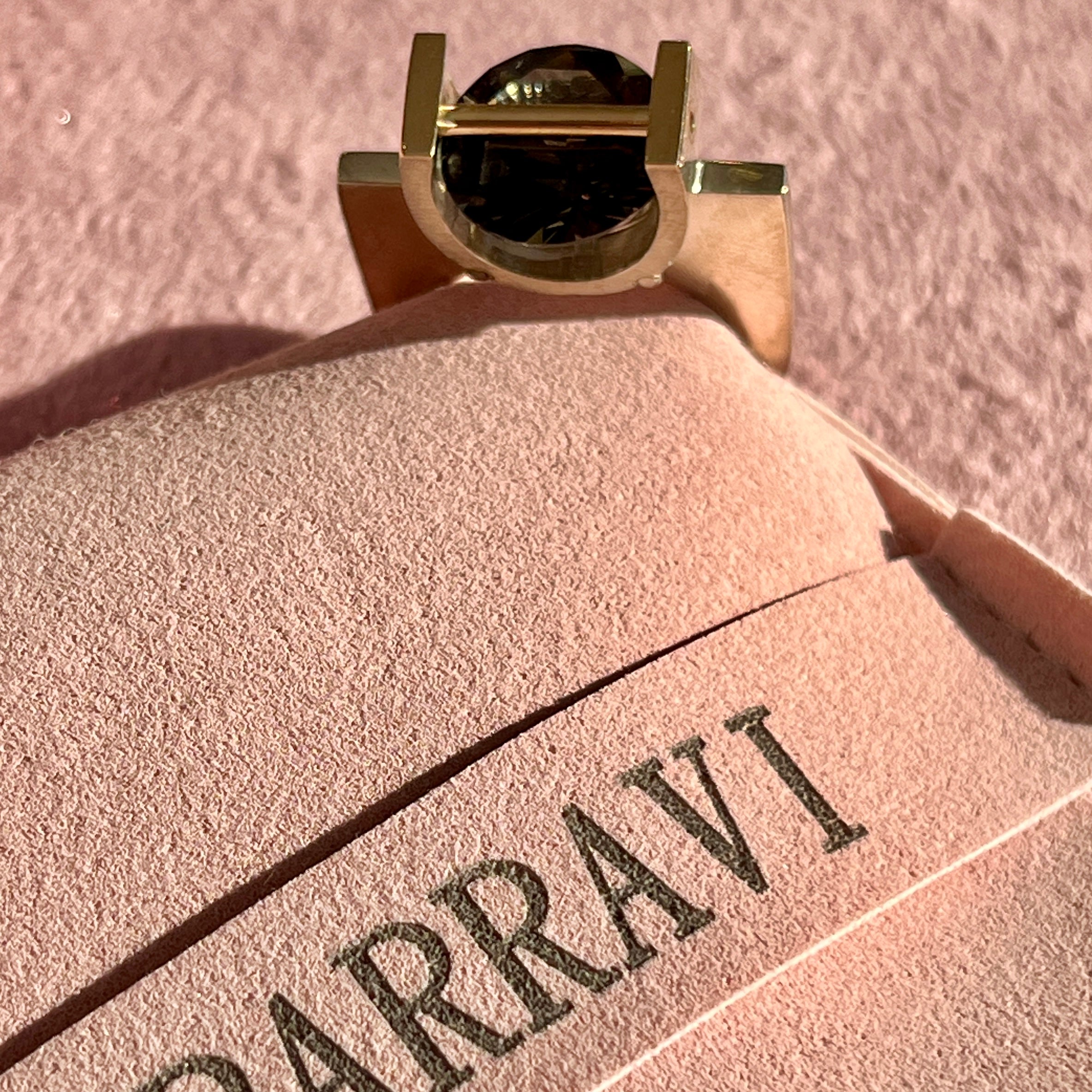 Dark Green Spinel Round Ring