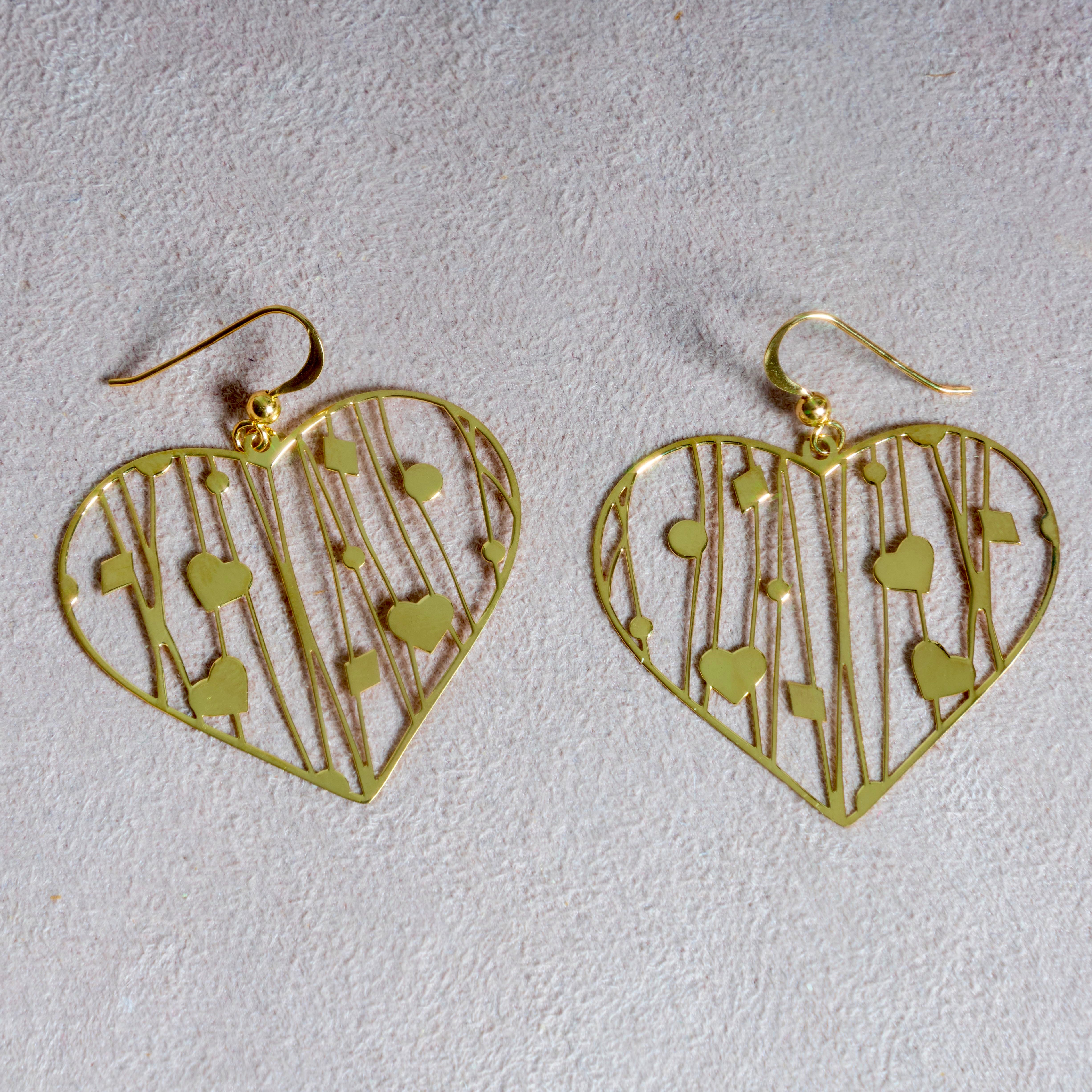 Golden Heart Earrings