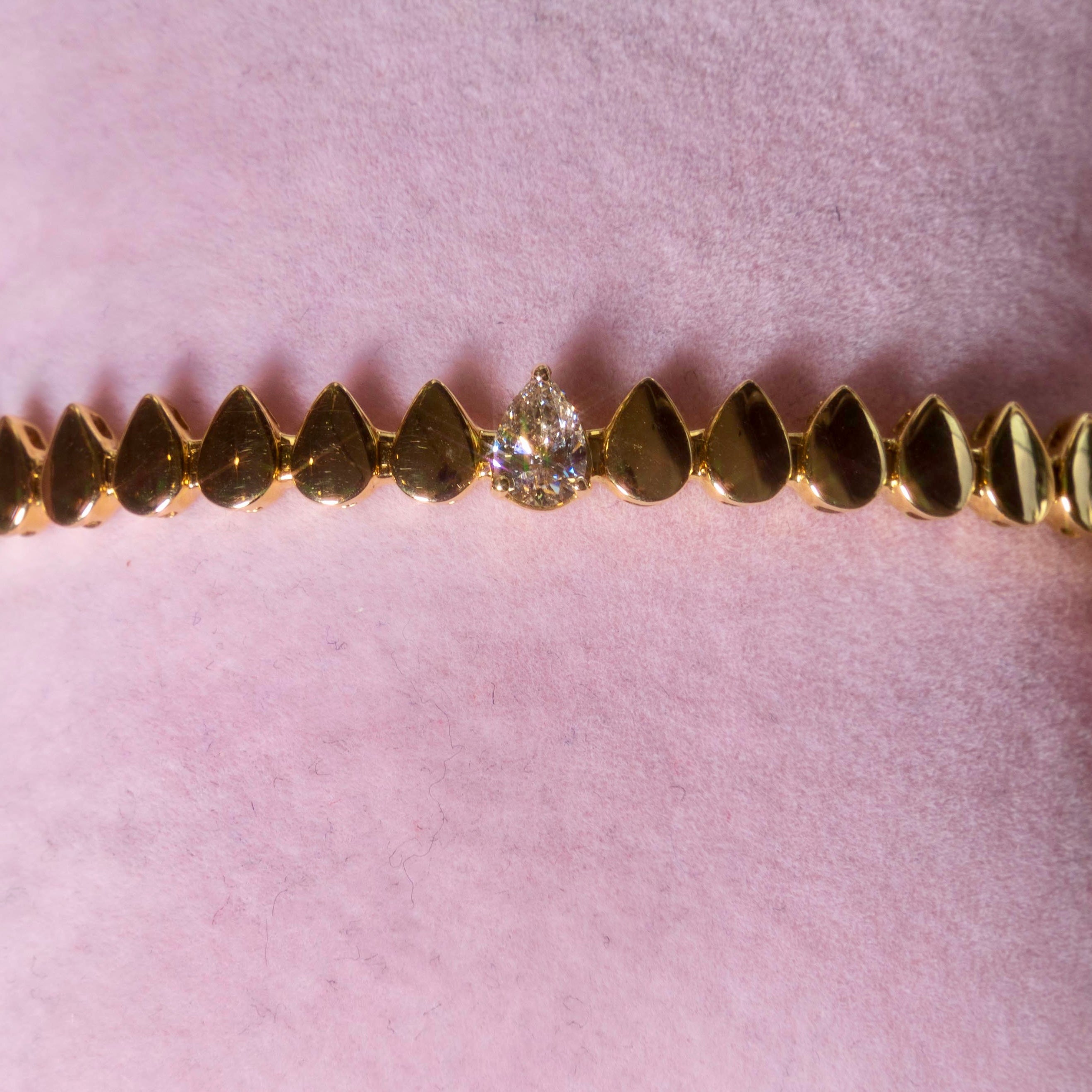 14k Pear Diamond Tennis Bracelet