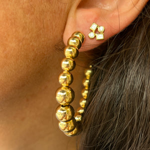 Gold Beaded Chunky Hoop