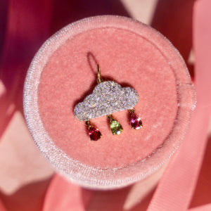 14k Diamond + Tourmaline Cloud Pendant