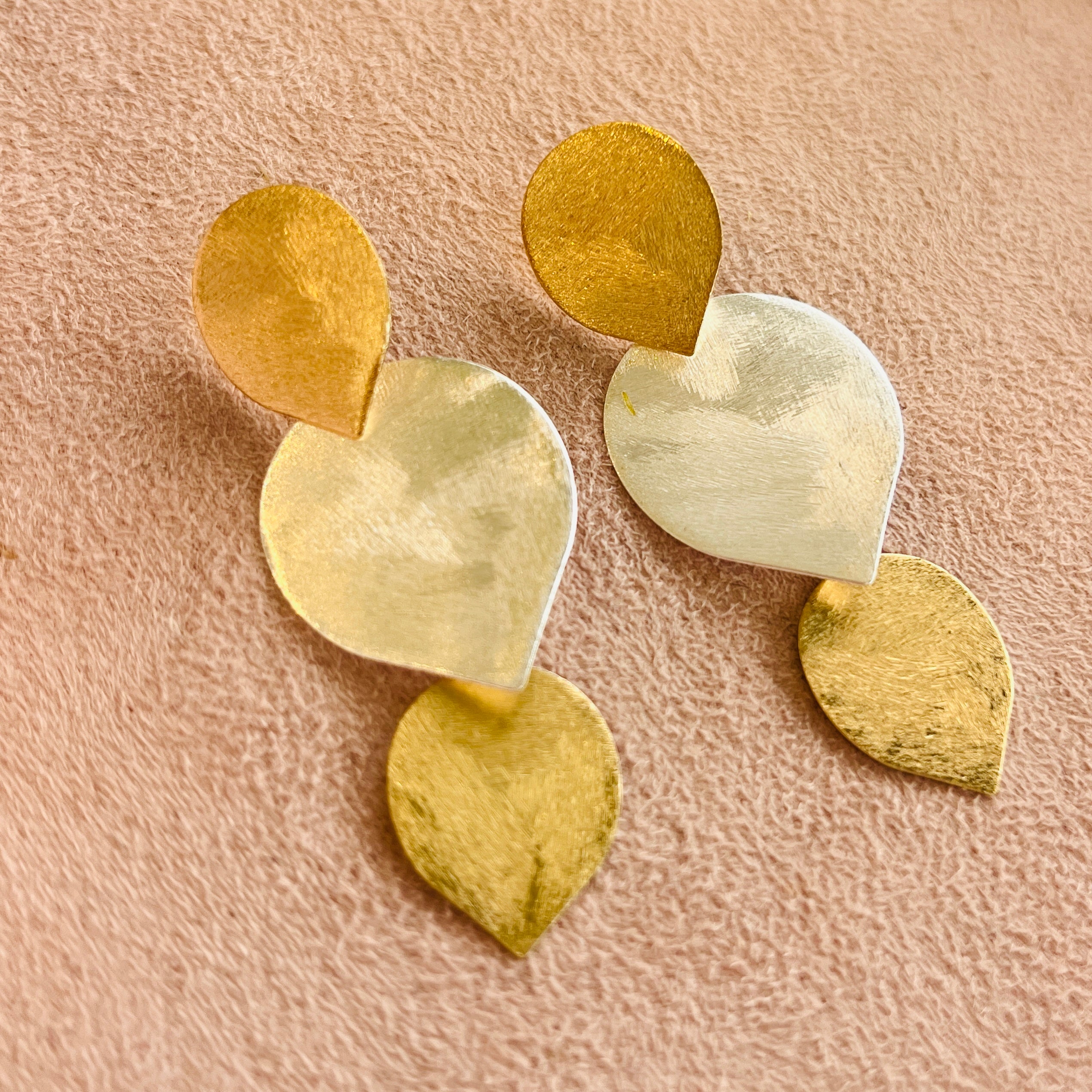 Two Tone Leaf Earrings